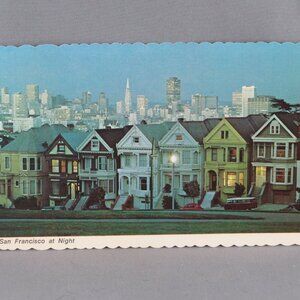 Vintage Postcard - San Francisco at Night - Dexter Press